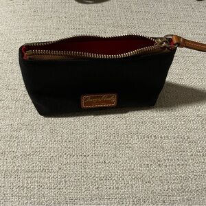 Dooney & Bourke Black and red interior canvas Brown Zip Pouch.